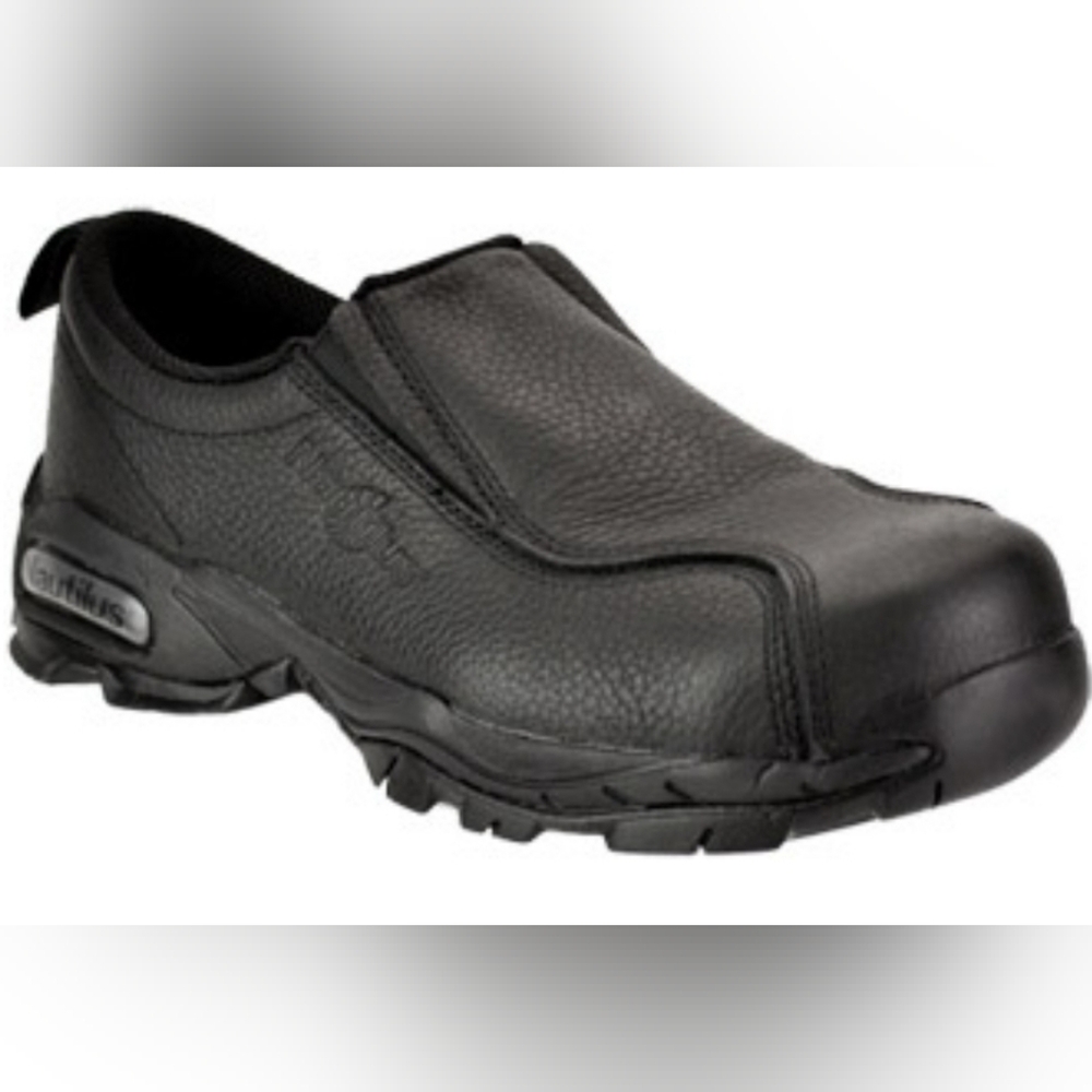 Nautilus Steel Safety Toe Black Slip-On Loafers